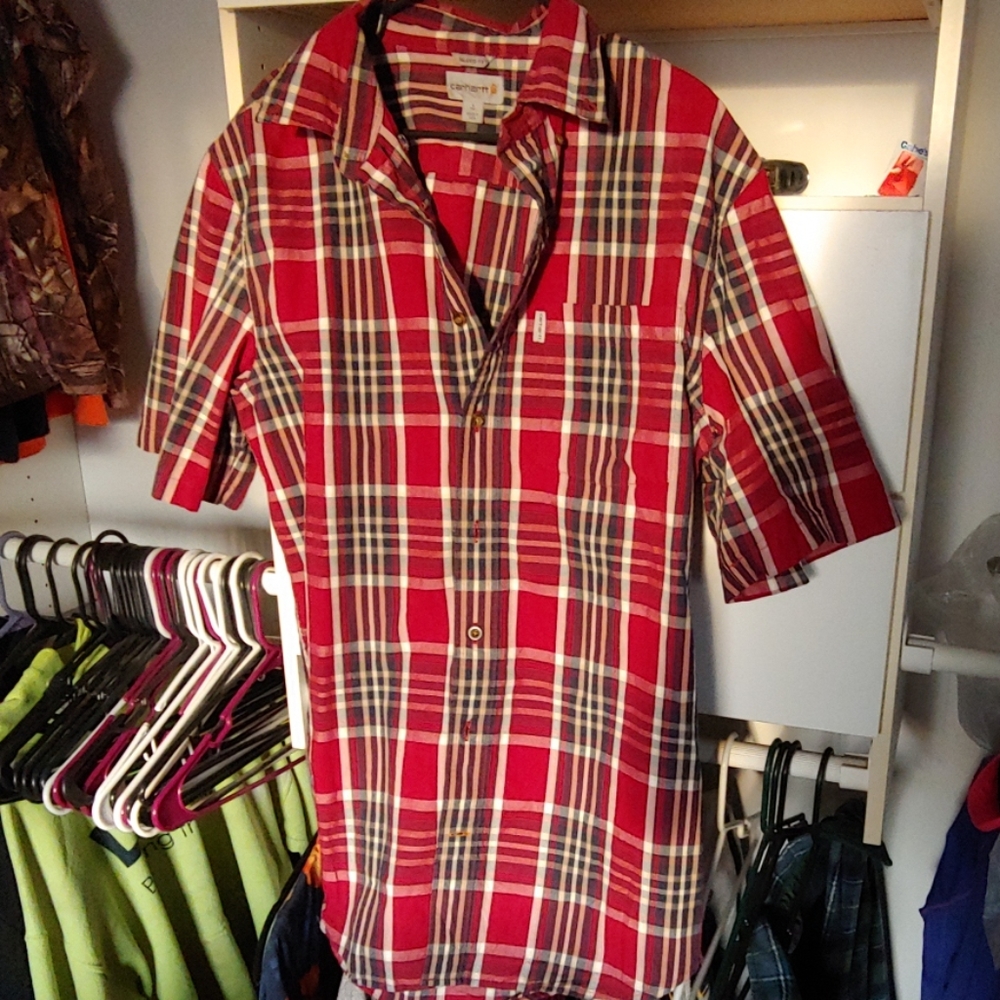 Mens carhartt plaid tshirt